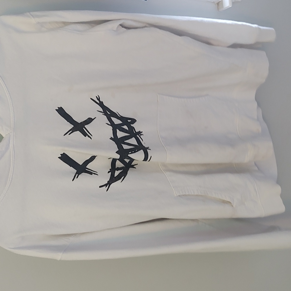 White long sleeve hoodie x face size large